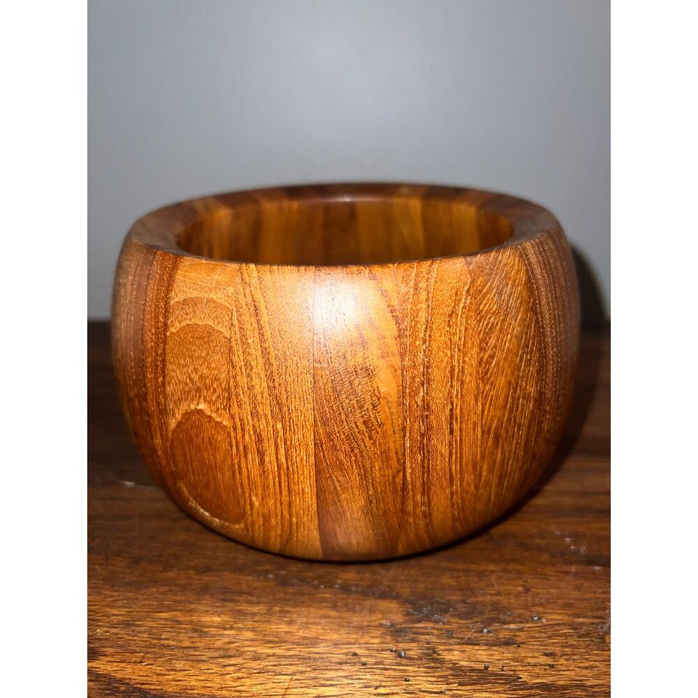 Midcentury modern wooden Dansk Teak Round bowl 1960s